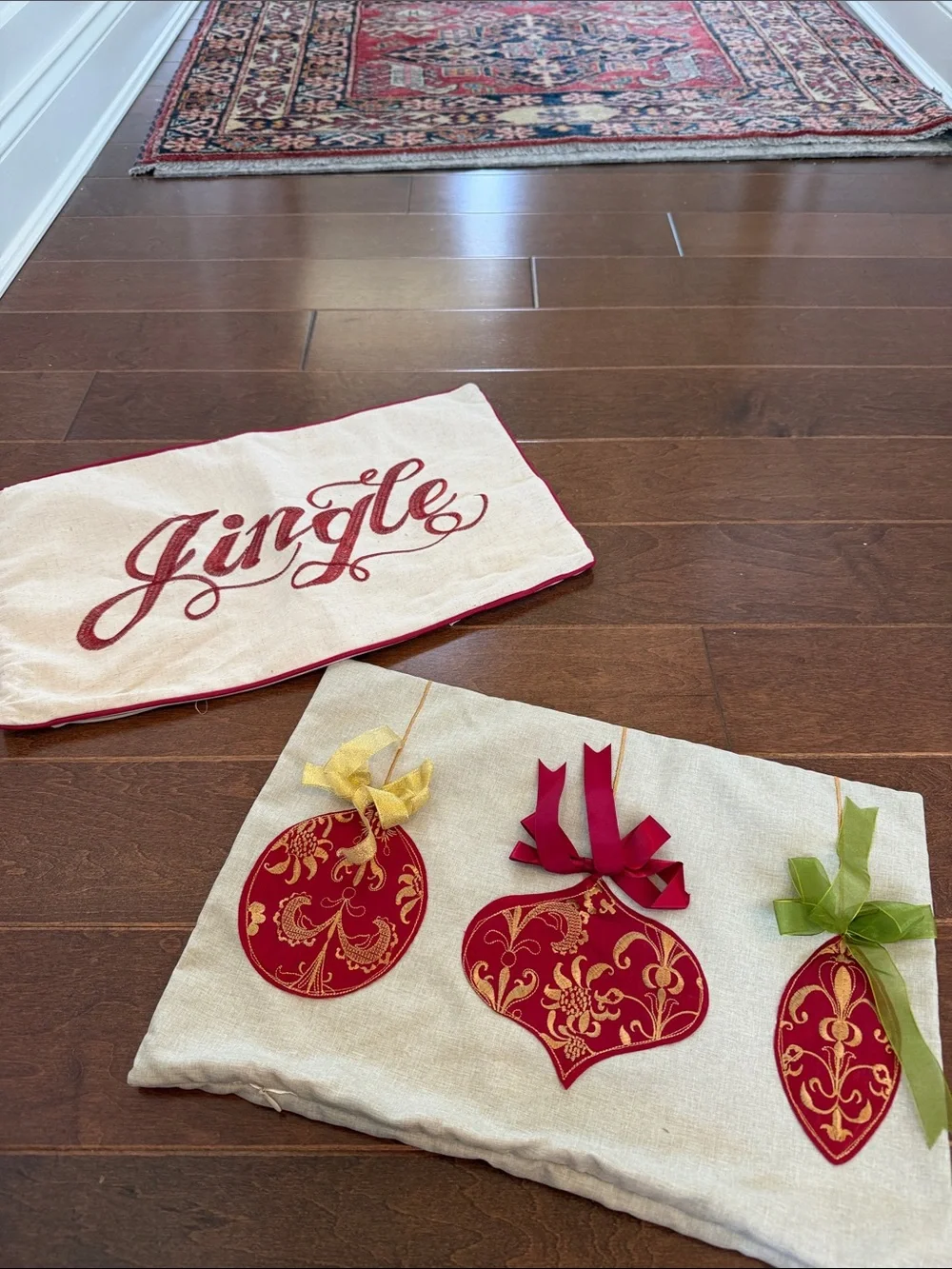 Holiday 'Jingle' & ornament pillow covers